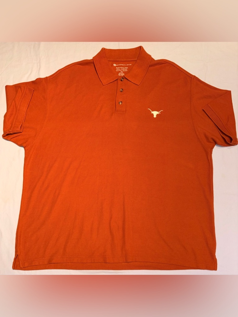 University Co-op Texas Longhorns Burnt Orange Performance Polo Shirt 2XL